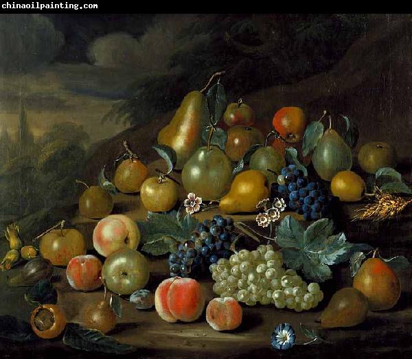 Charles Collins A Still Life of Pears, Peaches and Grapes