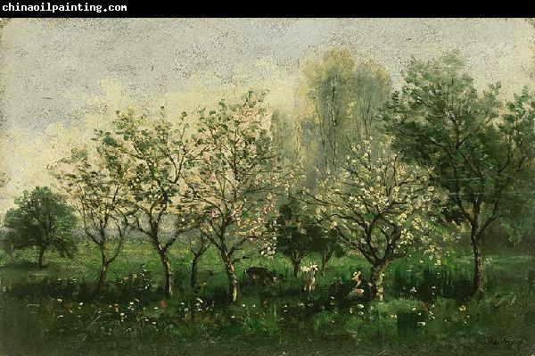 Charles Francois Daubigny Apple Trees in Blossom