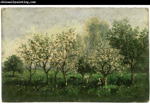 Charles-Francois Daubigny Apple Trees in Blossom