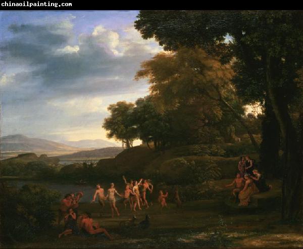 Claude Lorrain Landscape with Dancing Satyrs and Nymphs