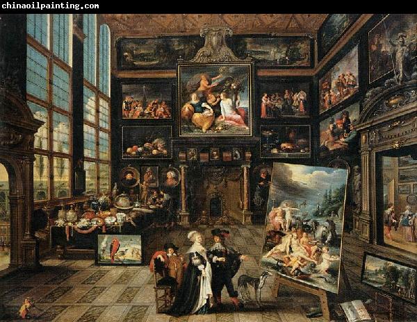 Cornelis de Baellieur Interior of a Collectors Gallery of Paintings and Objets dArt