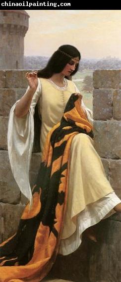 Edmund Blair Leighton Stitching the Standard