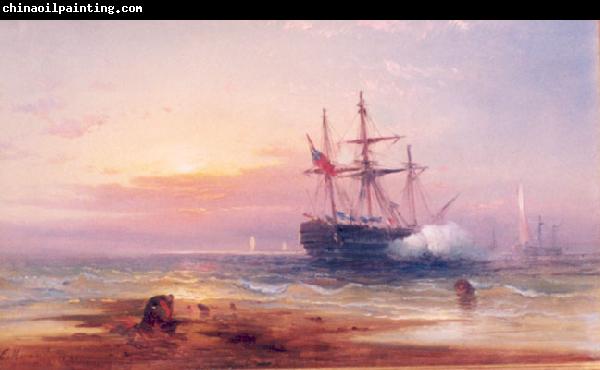 Edward Moran Salute at Sunset.