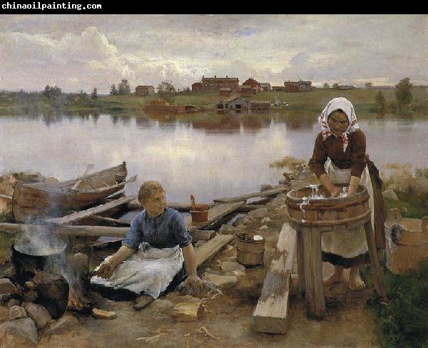 Eero Jarnefelt JaRNEFELT Eero Laundry at the river bank 1889