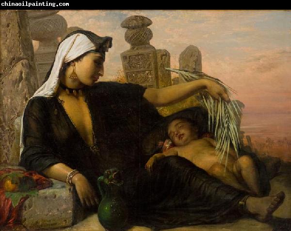 Elisabeth Jerichau Baumann Egyptian Fellah woman with her child.