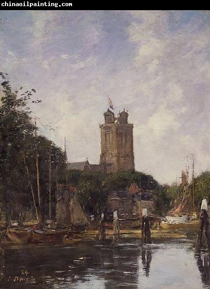 Eugene Boudin Dordrecht the Grote Kerk from the Canal