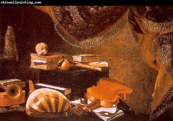 Evaristo Baschenis Still Life with Musical Instruments