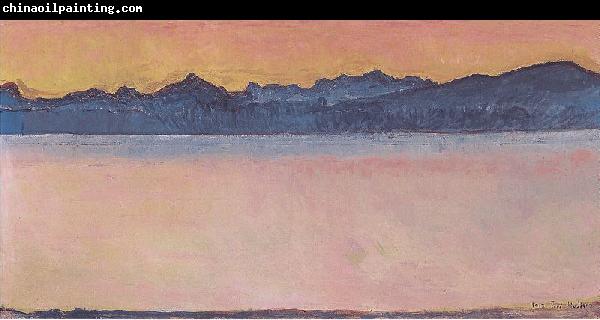 Ferdinand Hodler Genfersee mit Mont-Blanc im Morgenrot