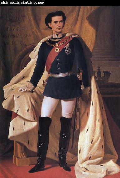 Ferdinand von Piloty King Ludwig II of Bavaria in generals' uniform and coronation robe