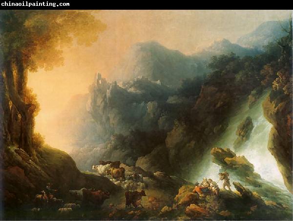 Franciszek Ksawery Lampi The mountain scenery from waterfall