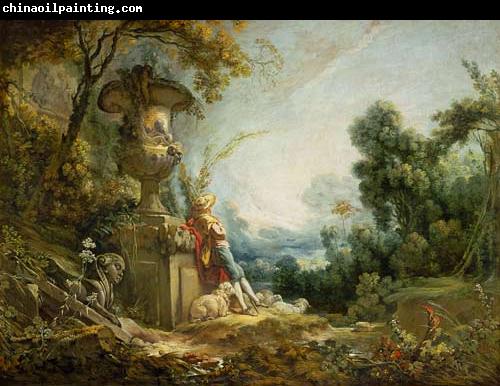 Francois Boucher Pastorale ou Jeune berger dans un paysage