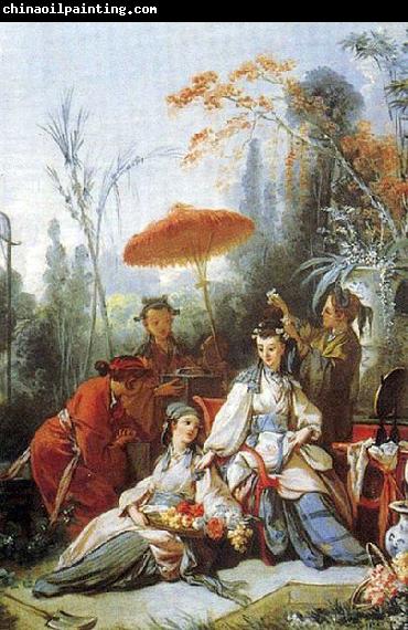 Francois Boucher The Chinese Garden, detail