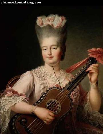 Francois-Hubert Drouais Madame Clotilde playing the guitar