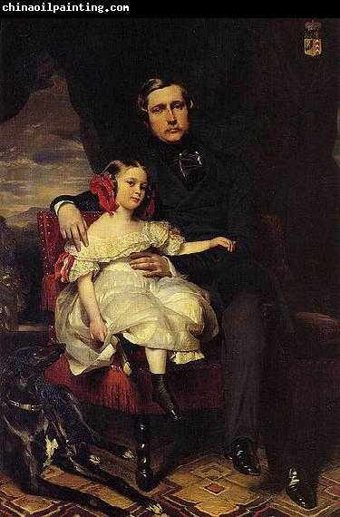 Franz Xaver Winterhalter Portrait of the Prince de Wagram and his daughter Malcy Louise Caroline Frederique