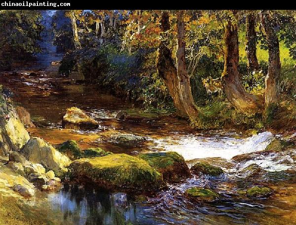 Frederick Arthur Bridgman River Landscape with Deer