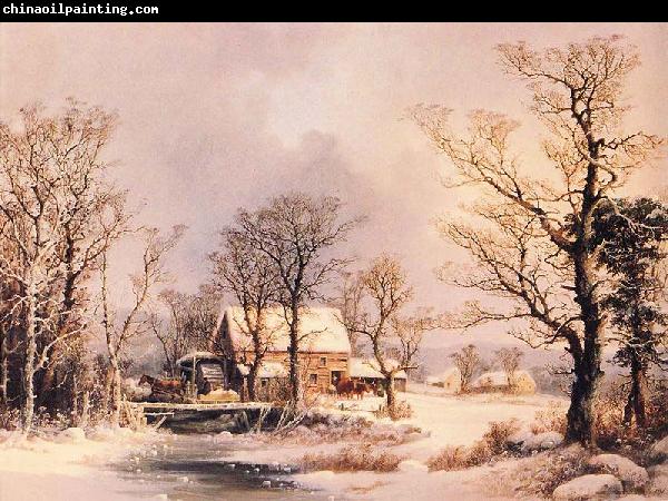 George Henry Durrie Winter in the Country, The Old Grist Mill