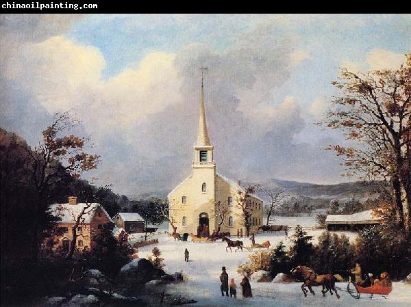 George Henry Durrie Going to Church