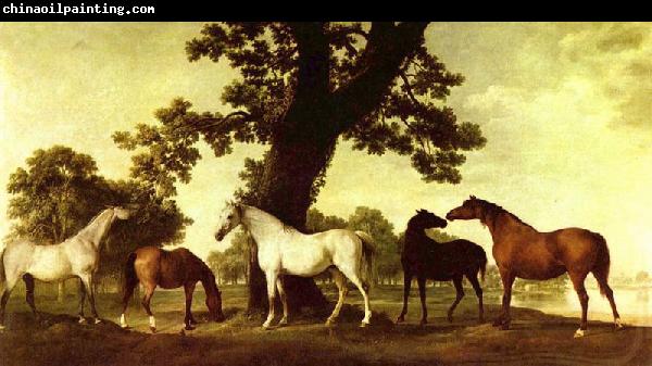 George Stubbs Pferde in einer Landschaft