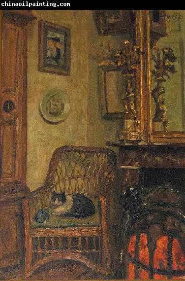 Georges Jansoone Interior with sleeping cat