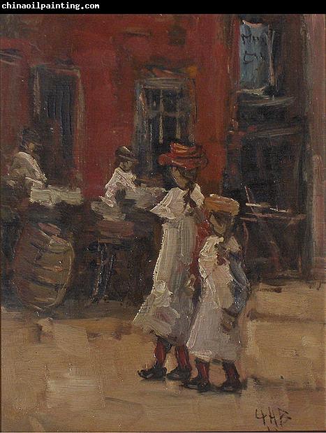 Georges Lemmen Girls strolling on the street