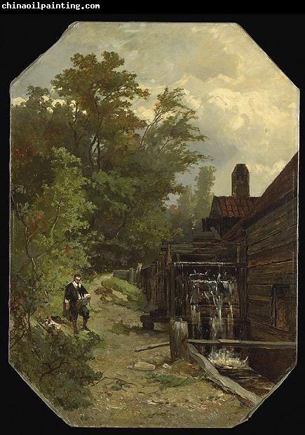 Gerard Bilders Jacob van Ruisdael, sketching a watermill