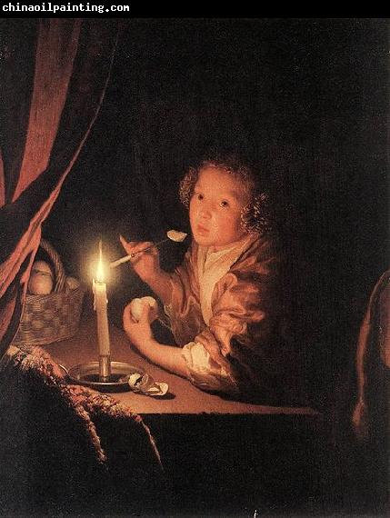 Godfried Schalcken Girl Eating an Apple