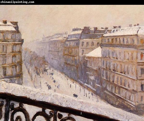 Gustave Caillebotte Boulevard Haussmann, effet de neige