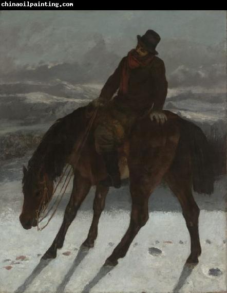 Gustave Courbet Hunter on Horseback