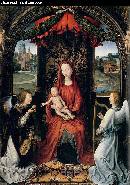 Hans Memling Madonna Enthroned with Child and Two Angels