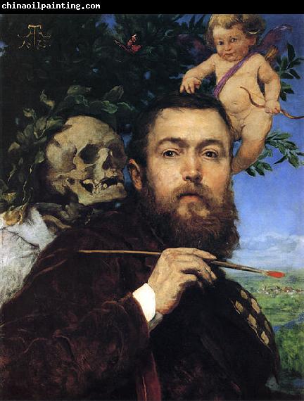 Hans Thoma Self portrait with Love and Death