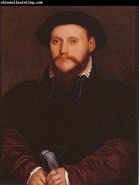 Hans holbein the younger Portrait of an Unknown Man Holding Gloves