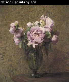 Henri Fantin-Latour Glazen vaas met pioenen