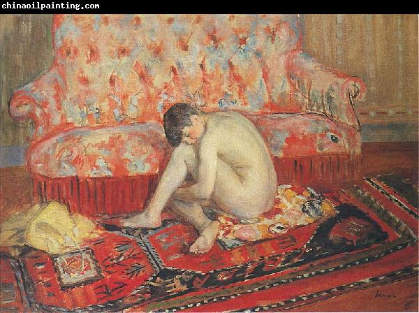 Henri Lebasque Prints Nude on Red Carpet,