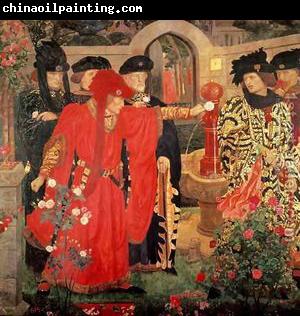 Henry Arthur Payne Plucking the Red and White Roses in the Old Temple Gardens