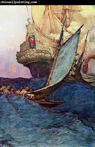 Howard Pyle An Attack on a Galleon