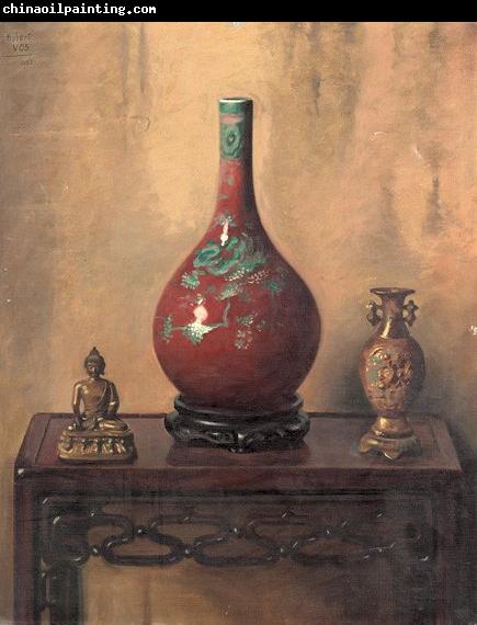 Hubert Vos Red Chinese Vase