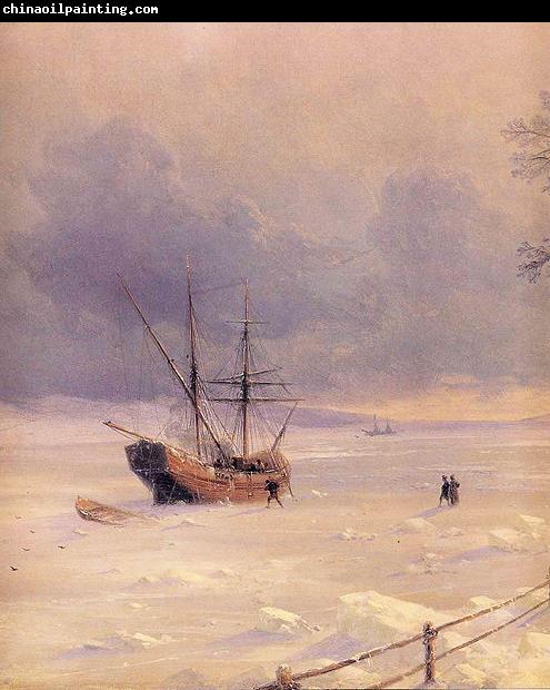 Ivan Aivazovsky Frozen Bosphorus Under Snow