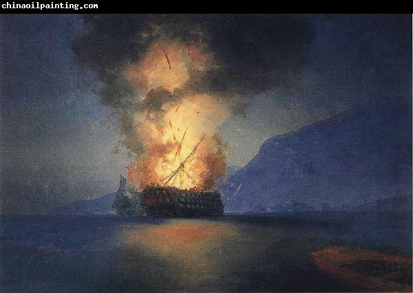 Ivan Aivazovsky Exploding Ship