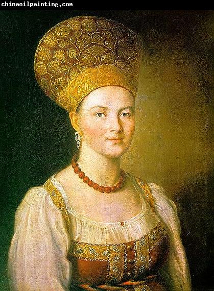 Ivan Argunov Portrait of an Unknown Woman in Russian Costume