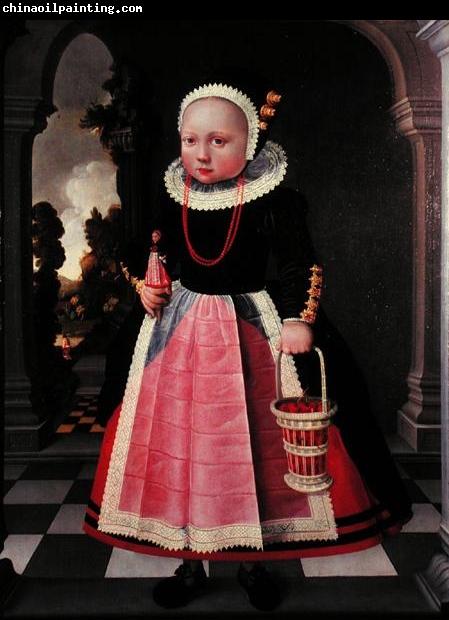 Jacob Gerritsz. Cuyp Portrait eines kleinen Madchens mit einer Puppe und einem Korb