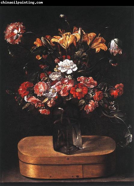 Jacques Linard Bouquet on Wooden Box