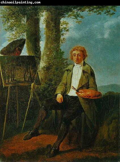 Jacques Sablet Portrait du peintre Conrad Gessner dans la campagne romaine