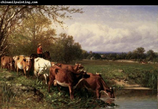 James McDougal Hart Cattle and Landscape