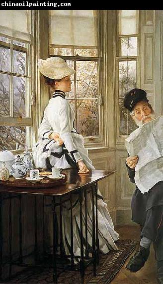 James Tissot Reading the News