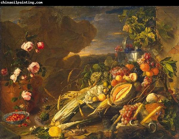 Jan Davidsz. de Heem Fruit and a Vase of Flowers