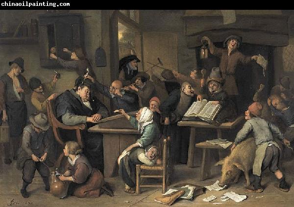 Jan Steen A school class with a sleeping schoolmaster