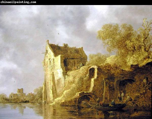 Jan van  Goyen River landscape with a ruin