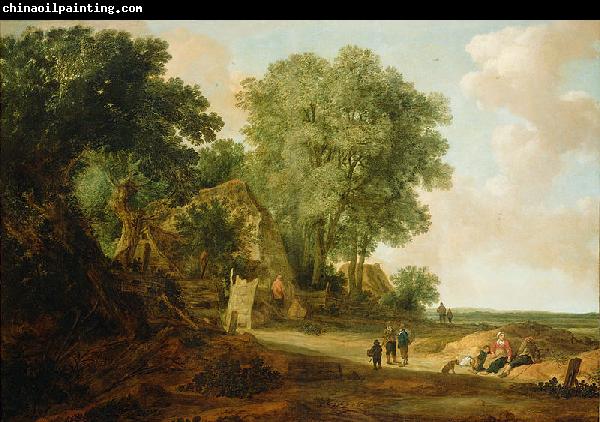 Jan van Goyen Landscape with Cottage and Figures