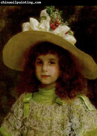 Jean - Andre Rixens Portrait of a young girl