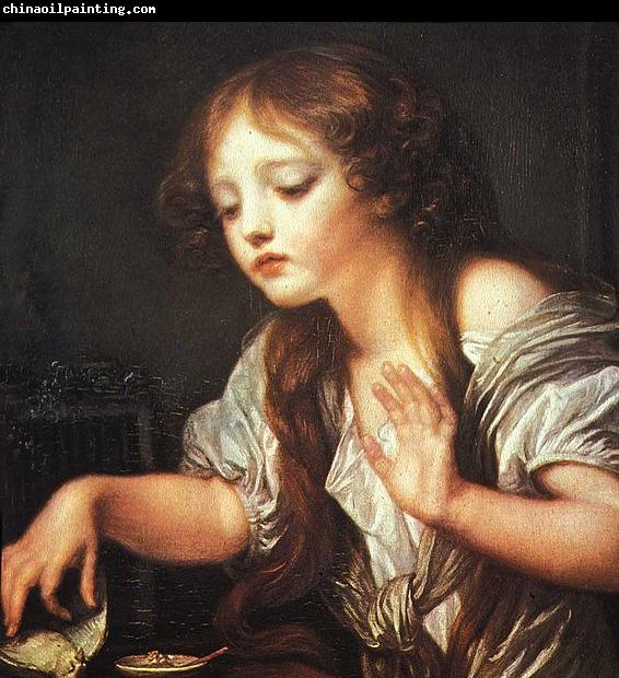 Jean Baptiste Greuze Young Girl Weeping for her Dead Bird